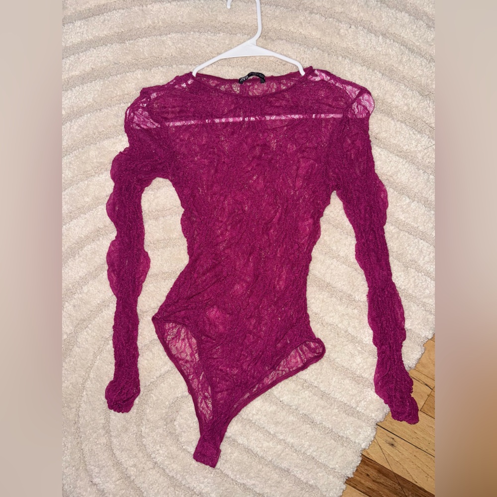 Zara Fuchsia Lace Bodysuit